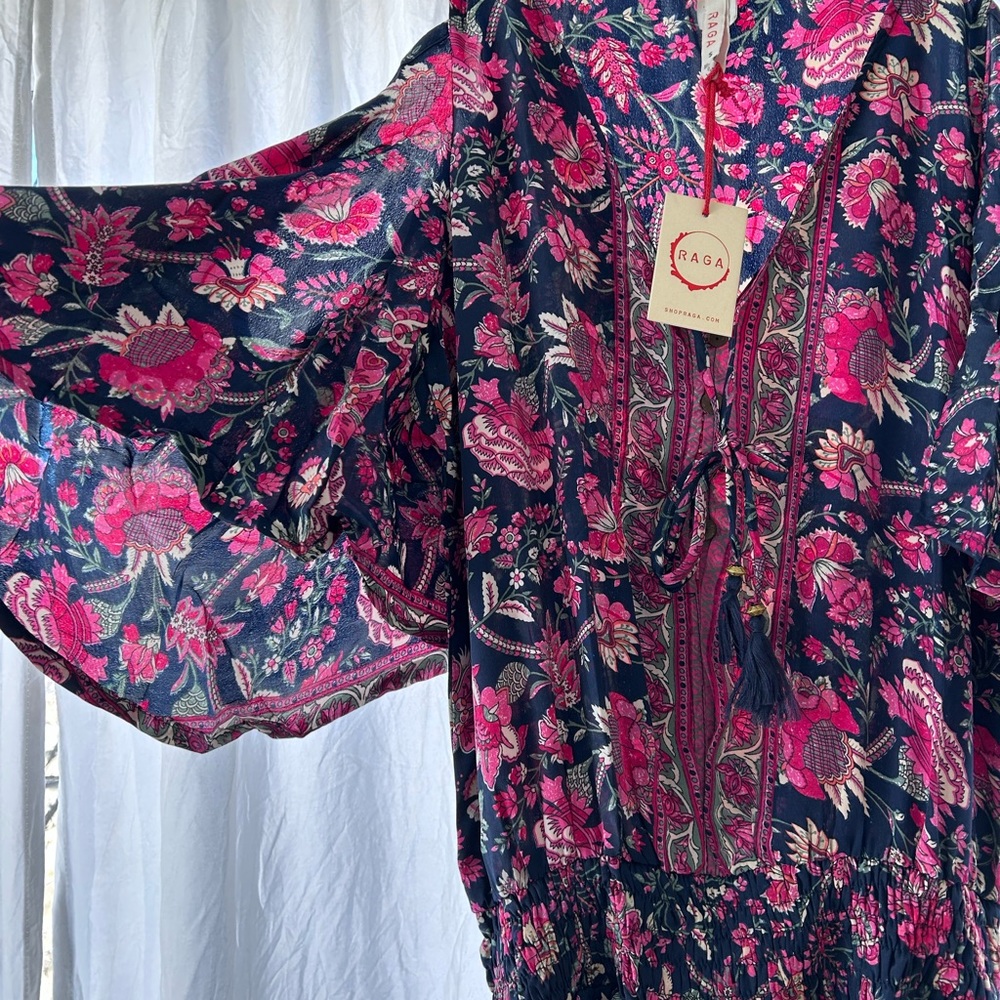 Raga dress bohemian spring summer size small lotus print